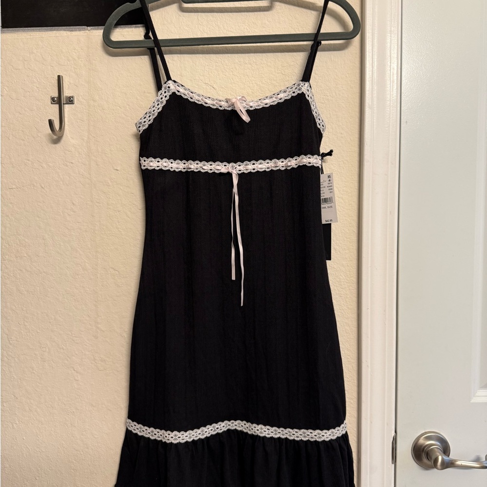 PacSun Black and White Lace Trim Dress